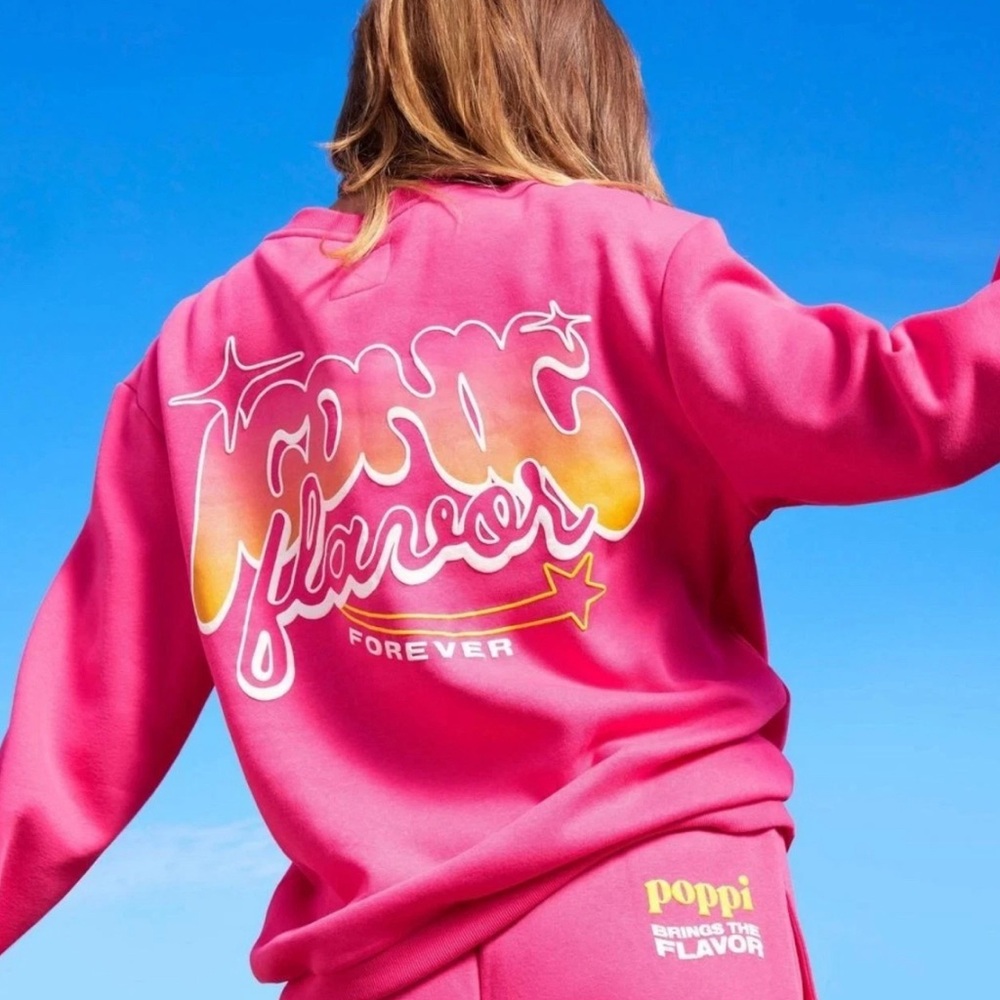 Adult Poppi Forever Icon Graphic Sweatshirt - Pink Size L - Picture 2 of 10